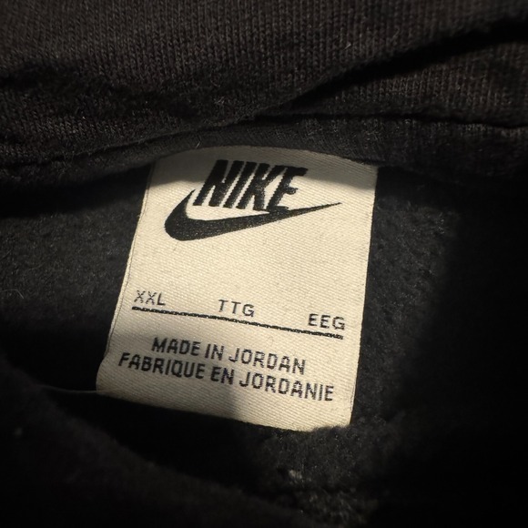 Nike Hoodie Swoosh Logo Pullover Hooded Sweatshirt Black Men's Size 2XL - Picture 8 of 15